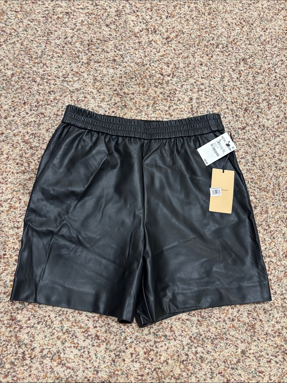 Nordstrom Black Faux Leather High-Waist Shorts